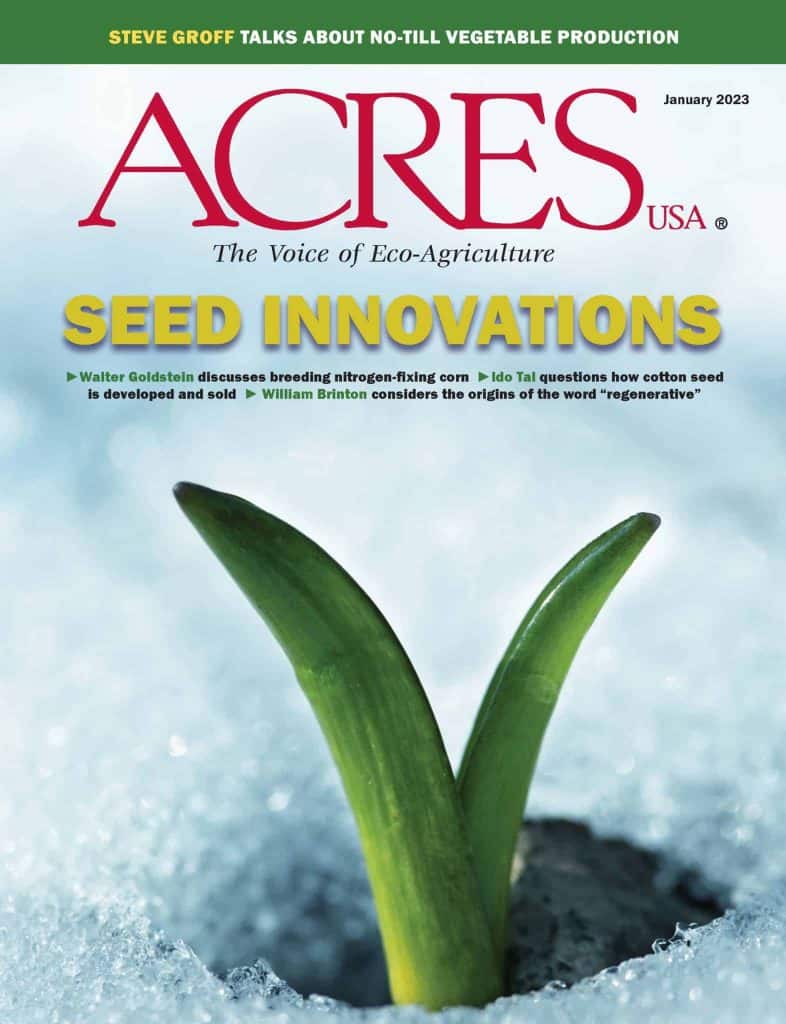 January 2023 cover of Acres U.S.A. magazine