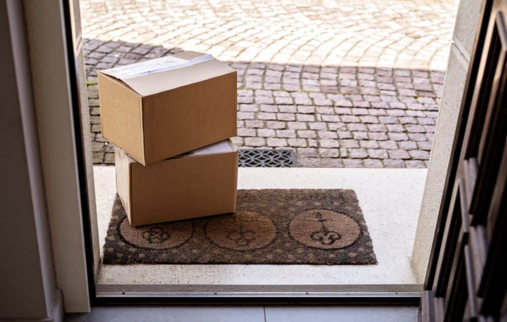 boxes delivered at doorstep