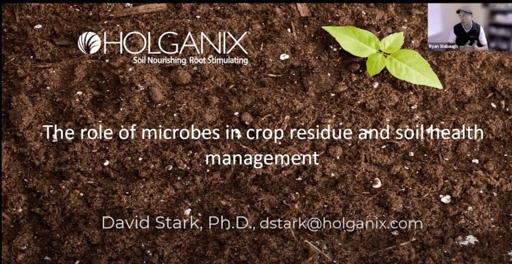 Screenshot of soil microbes webinar intro slide