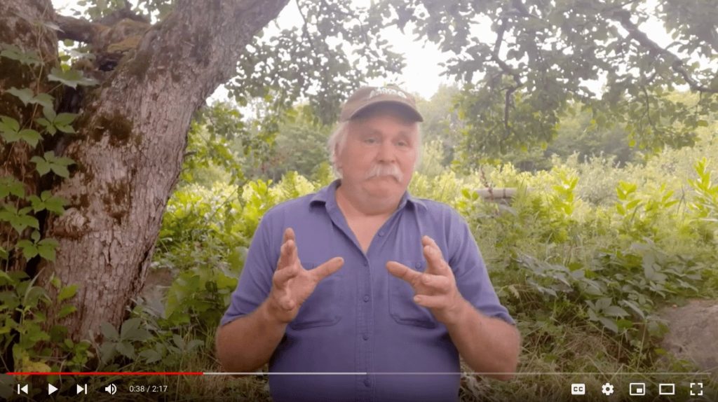 Screenshot of Michael Phillips talking about mycorrhizal fungi in introduction video of Growing a Living Soil free video series.