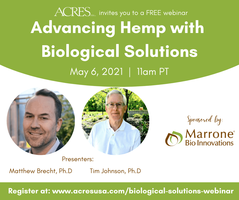 advancing hemp with biological solutions webinar info
