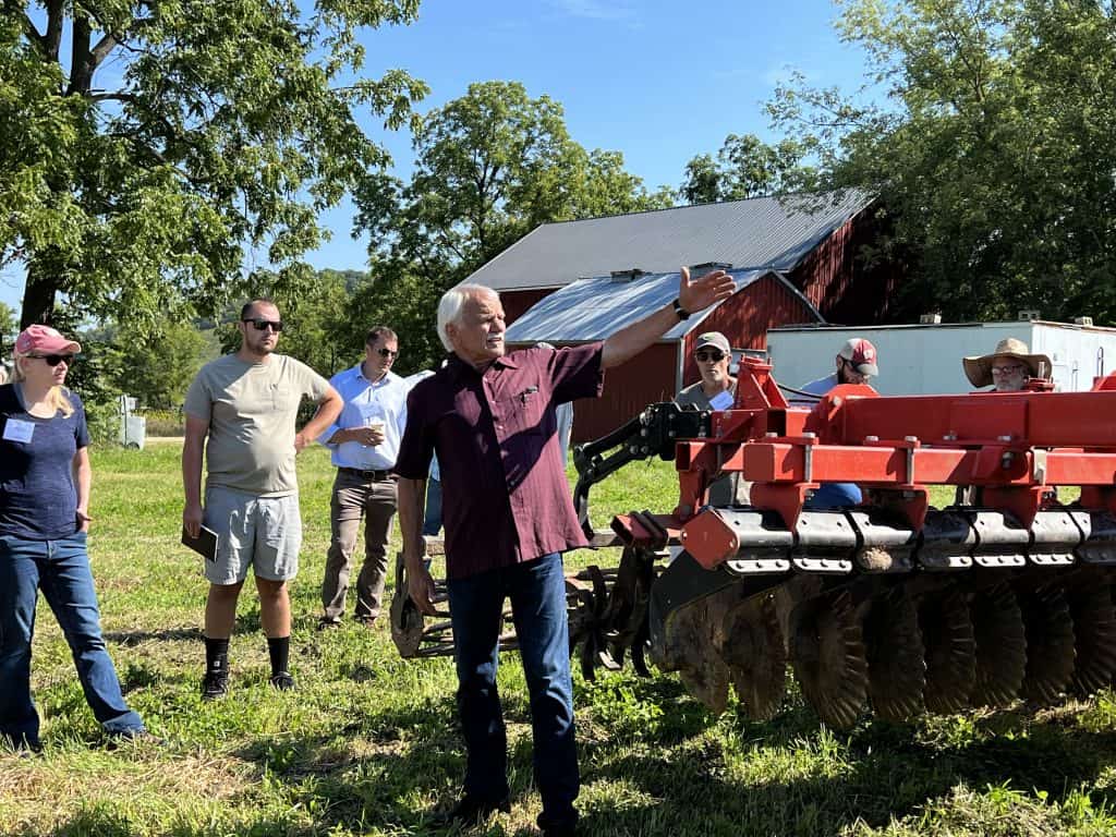 Gary Zimmer shows off farm equipment